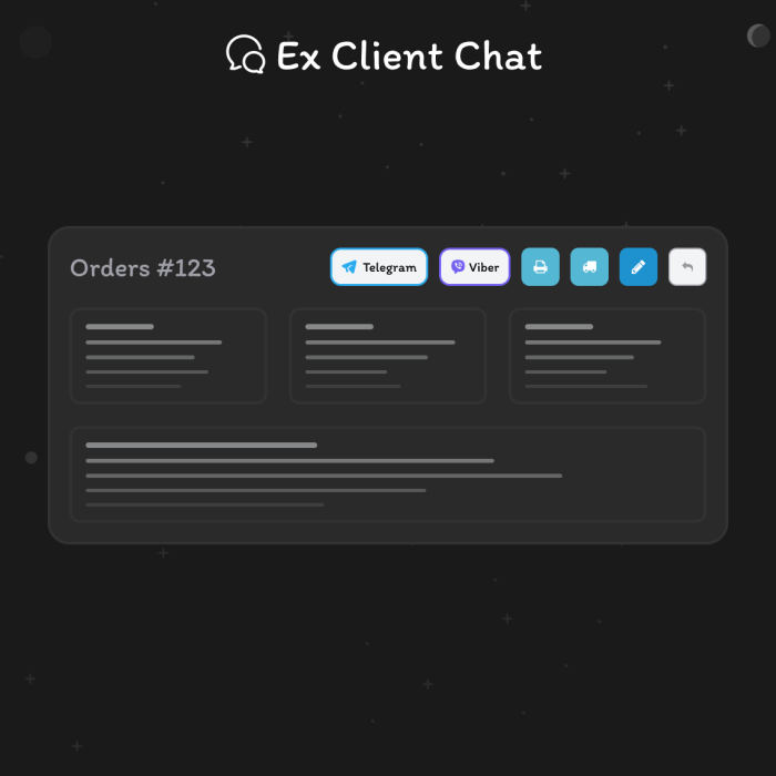 Ex Client Chat — Чат з клієнтом у месенджерах (Viber, Telegram)